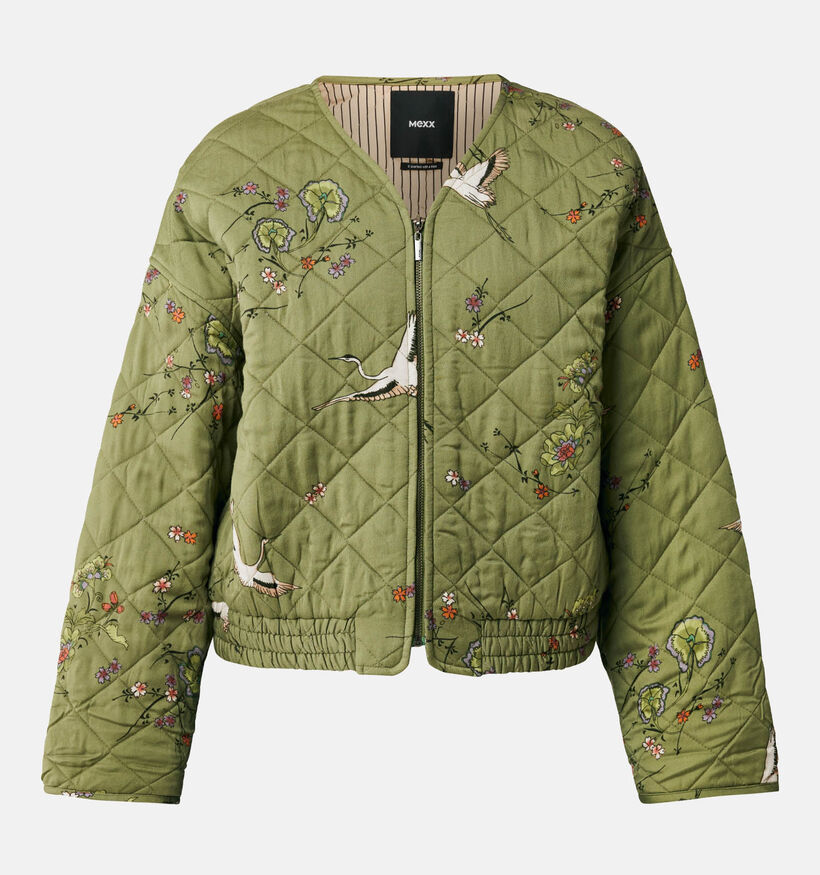 Mexx Kaki Boxy quilted Vest voor dames (348272)