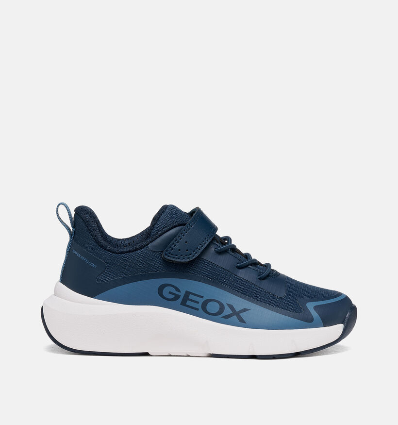 Geox Pro-Ran Boy Baskets basses en Bleu fonc&eacute; pour gar&ccedil;ons (377724) - pour semelles orthop&eacute;diques