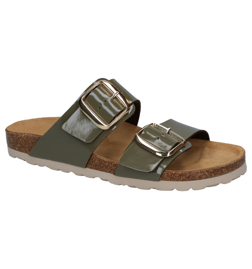 Bio Dream Kaki Slippers in kunstleer (292438)