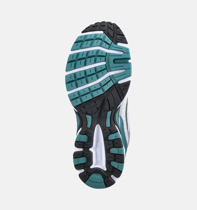 Saucony Ride Millenium Baskets basses en Blanc/Vert pour hommes (376424) - pour semelles orthop&eacute;diques