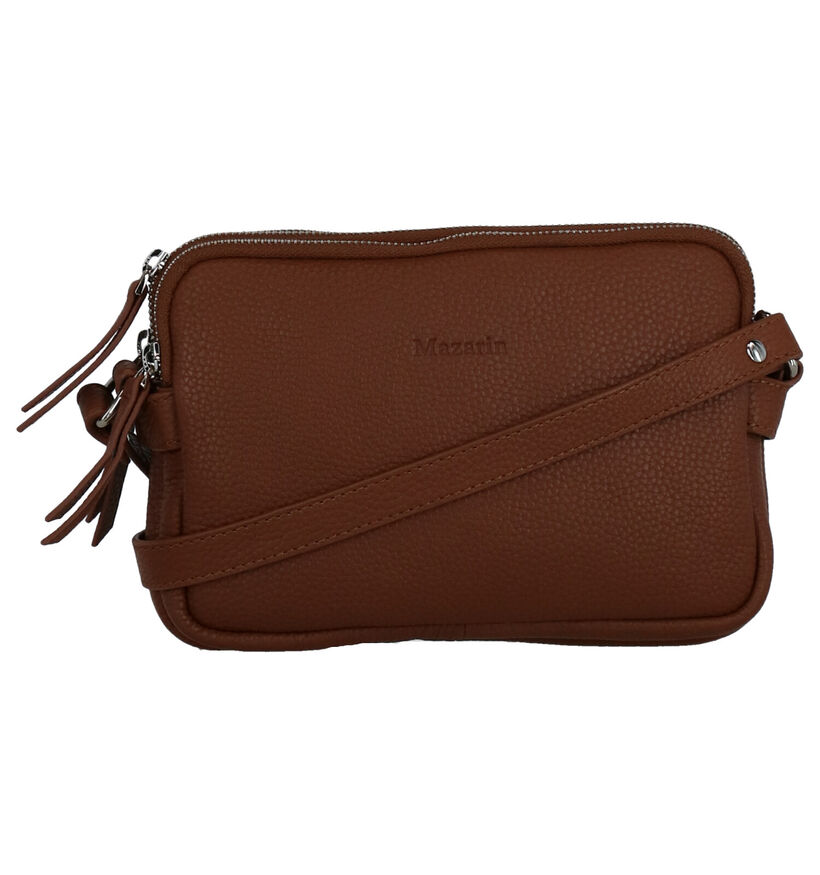 Mazarin Triple Bruine Crossbody Tas in leer (276032)