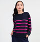 Pieces Sia Blauwe Gestreepte trui voor dames (344983)