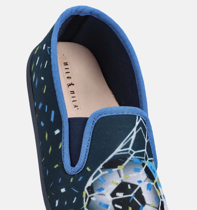 Milo & Mila Football Blauwe Pantoffels voor meisjes, jongens (374935) - geschikt voor steunzolen