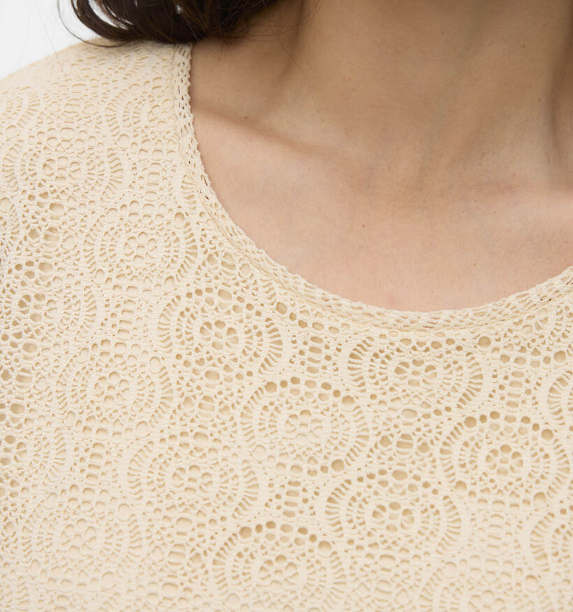 Vero Moda Curve Maya Ava Beige T-shirt voor dames (369332)