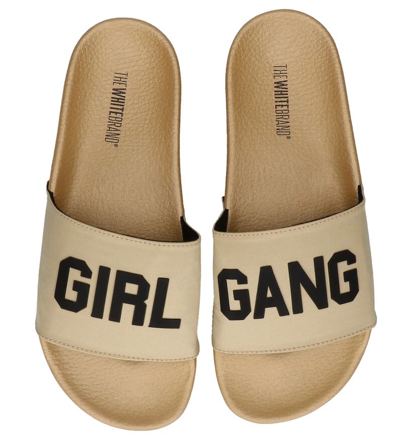 The White Brand Gouden Slippers Girl Gang in stof (215897)