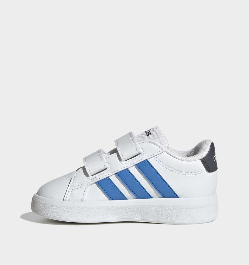 Adidas Grand Court 3.0 CF I Baskets basses en Blanc pour gar&ccedil;ons (372731) - pour semelles orthop&eacute;diques