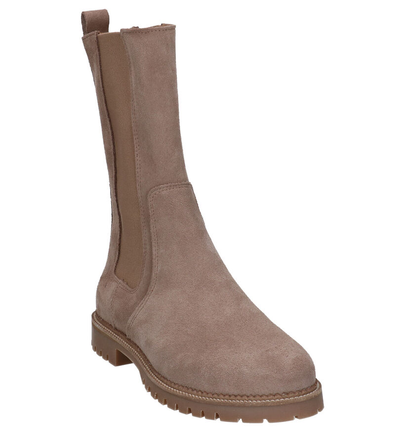 Tango Bee Taupe Chelsea Boots in daim (293970)
