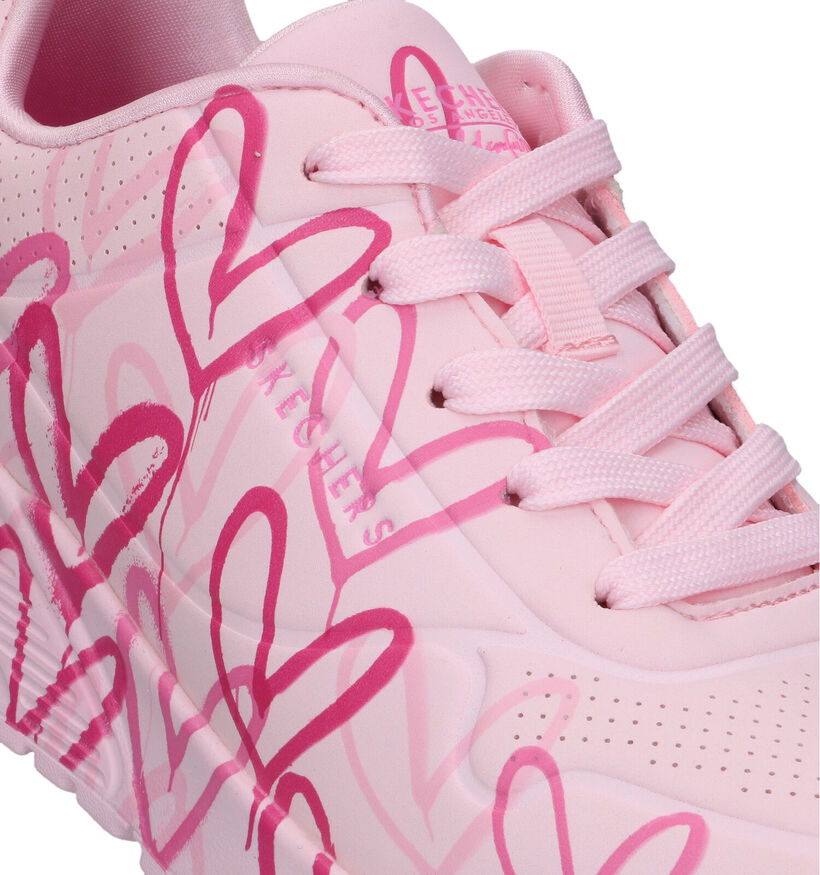 Skechers X J Goldkrown Uno Lite Baskets en Rose pour filles (334317)