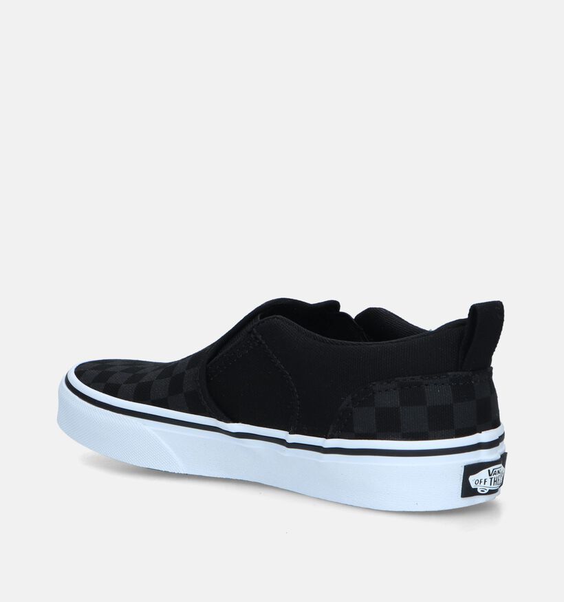 Vans Asher YT Baskets Slip-on en Noir pour filles, garçons (336460)