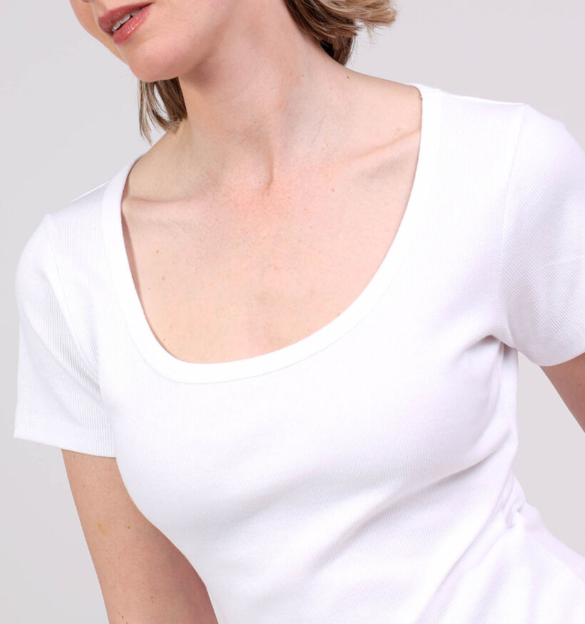 Sisters Point Eike T-shirt en Blanc pour femmes (380730)