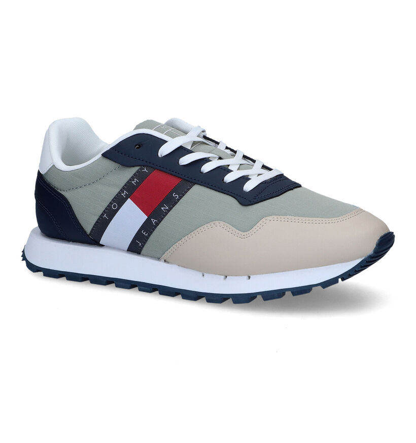 Tommy Hilfiger Retro Groene Sneakers in kunstleer (310849)
