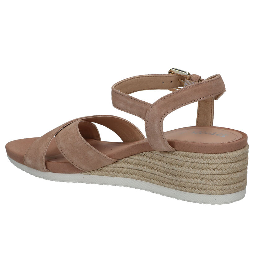 Geox Ischia Corda Beige Sandalen in nubuck (291685)