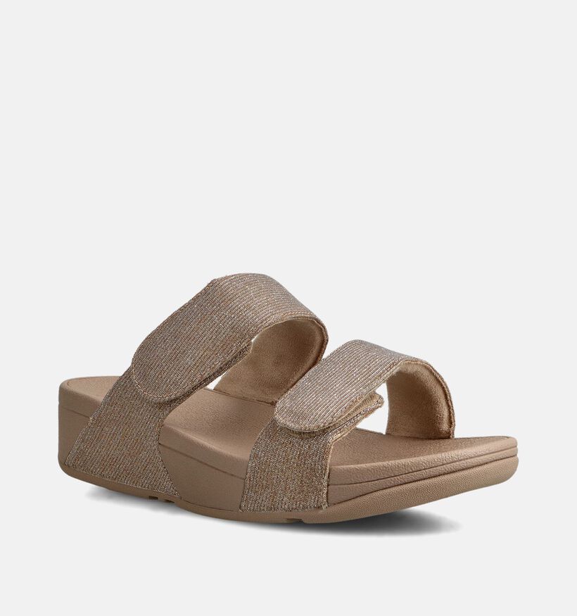 FitFlop Lulu Adjustable Shimmerlux Zwarte Slippers FitFlop Lulu Adjustable Shimmerlux Bronzen Slippers voor dames (372336)