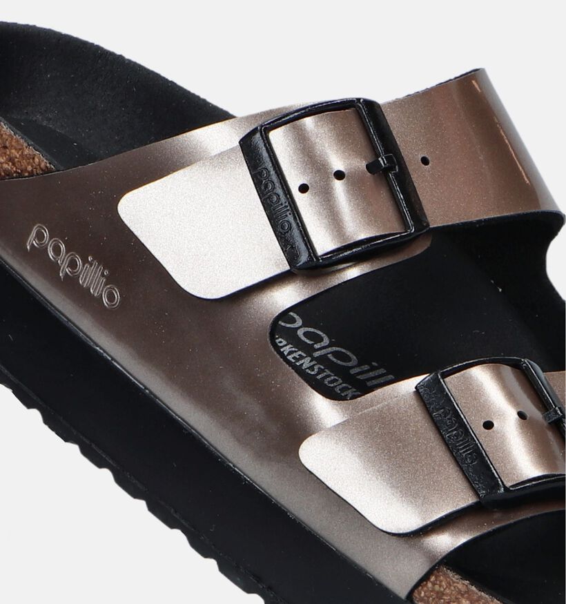 Birkenstock Arizona Pap Flex Platform Taupe Slippers voor dames (343952)