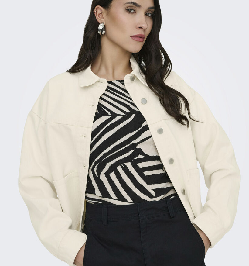 JDY Noma Shacket Manteau court en Ecru pour femmes (370058)