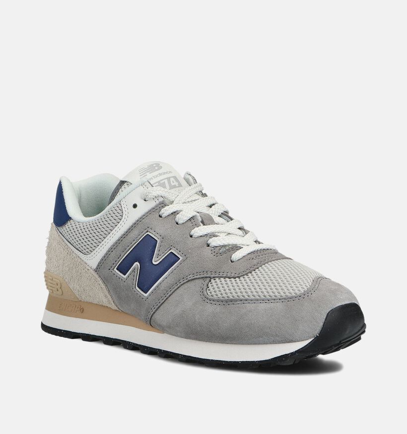 New Balance 574 Baskets basses en Bleu/Gris pour hommes (358639) - pour semelles orthopédiques