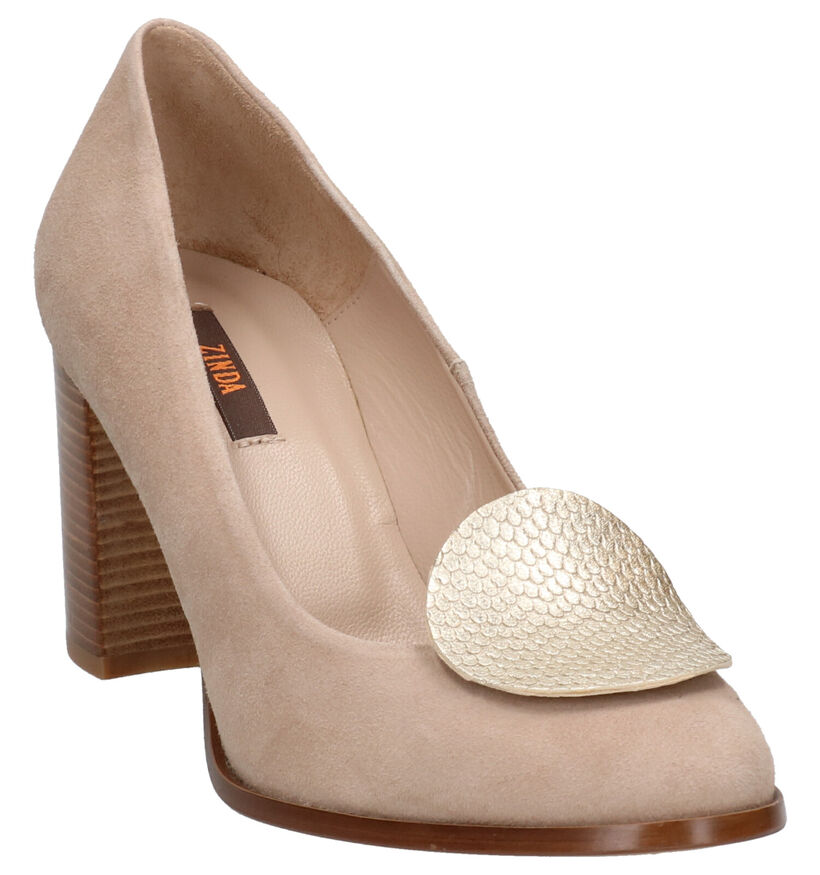 Zinda Escarpins classiques en Beige foncé en daim (272908)