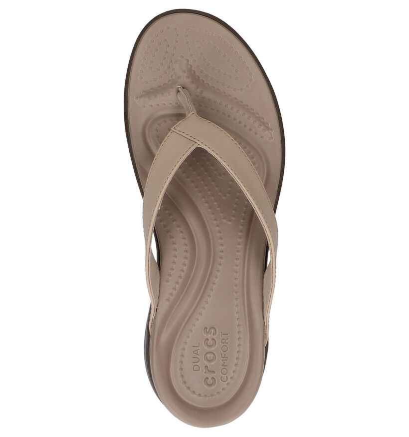 Crocs Capri Beige Teenslippers in kunststof (270767)