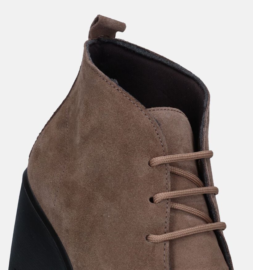 Hush Puppies Isbay Taupe Enkellaarsjes voor dames (330850) - geschikt voor steunzolen