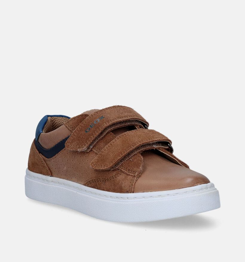 Geox Nashik Cognac Velcroschoenen voor jongens (335778) - geschikt voor steunzolen