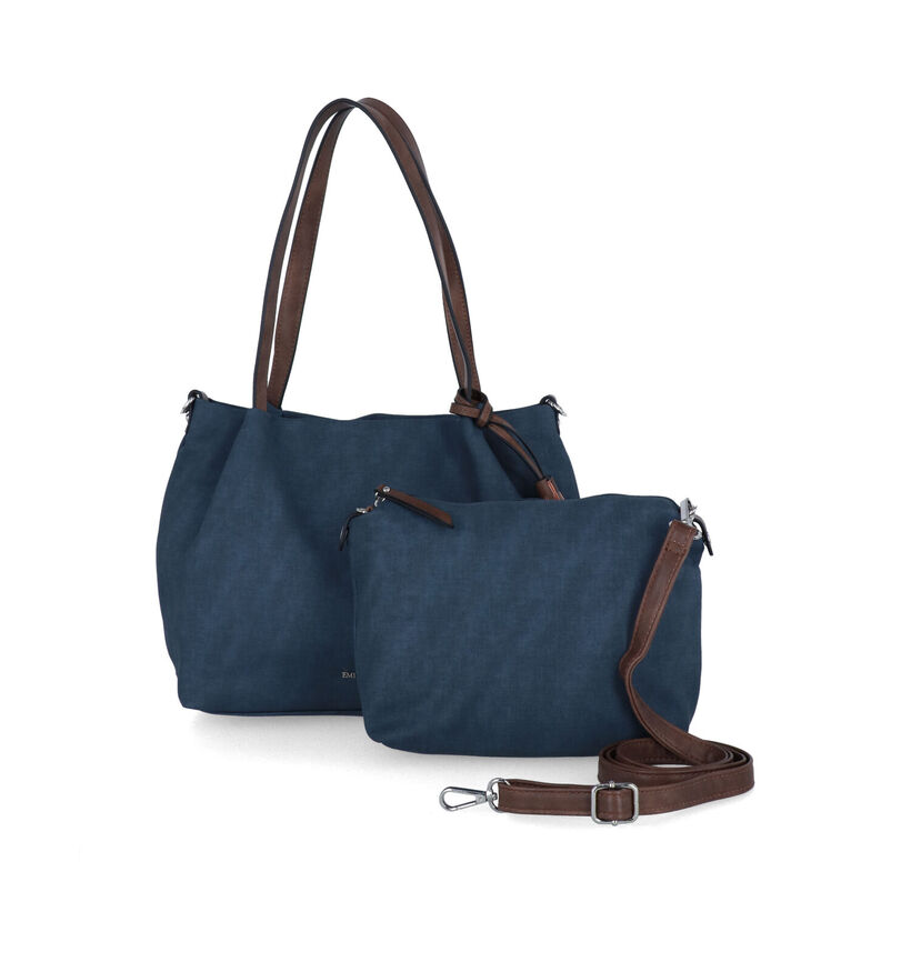Emily & Noah Elke Blauwe Shopper tas met rits voor dames (340657)