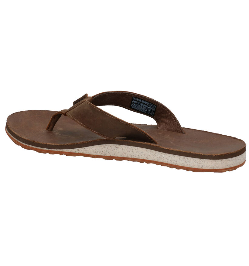 Teva Classic Flip Bruine Teenslipperrs in leer (270484)