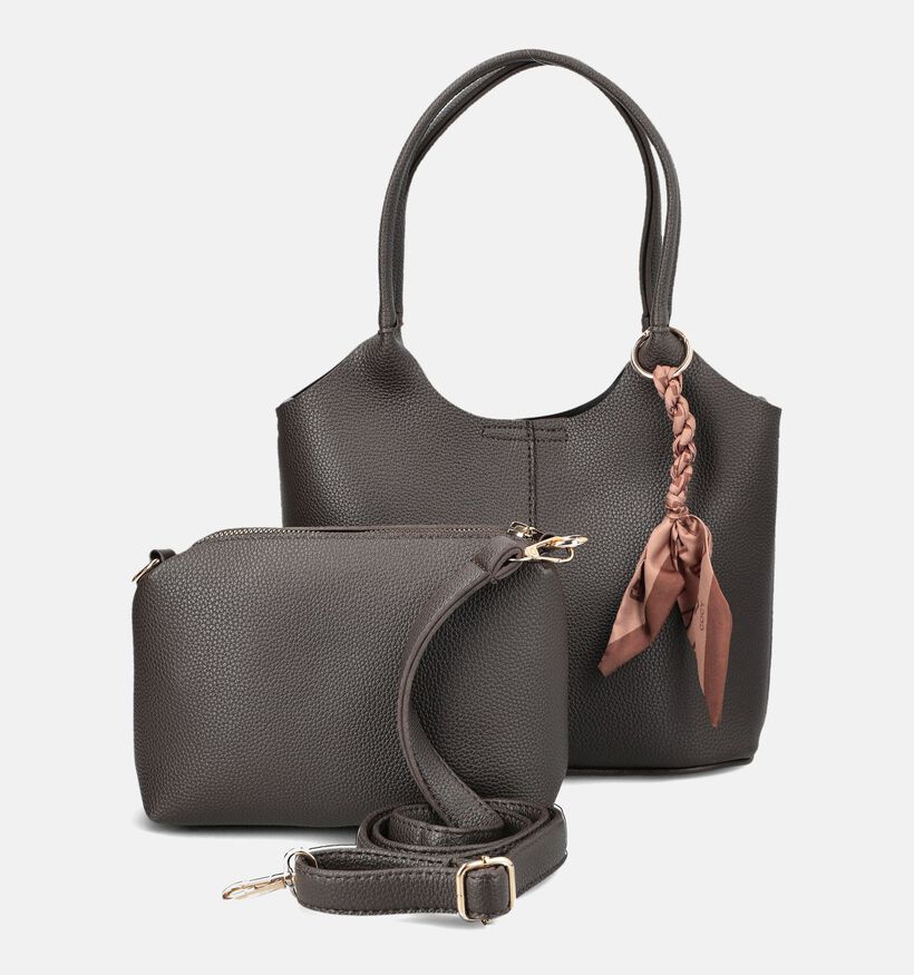 Signatur Leather Bag With Inner Bag Cabas en Brun fonc&eacute; pour femmes (380912)