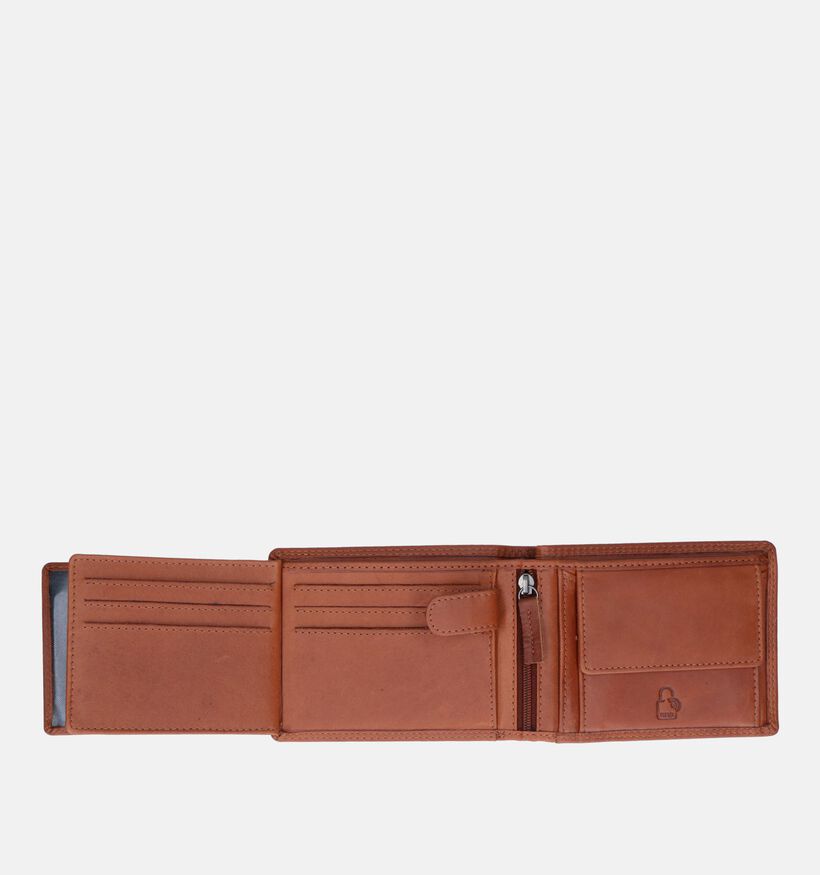 Euro-Leather Porte-monnaie en Cognac pour hommes (381376)