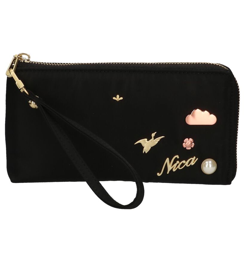 Nica Momo Porte- monnaie zippé en Noir en textile (203840)