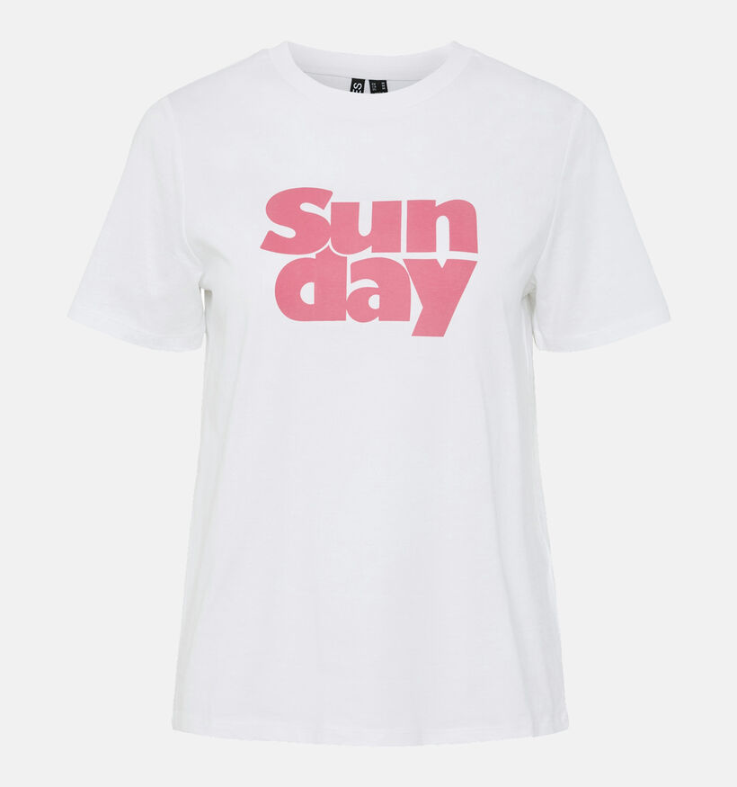 Pieces Pia Witte T-shirt voor dames (349430)