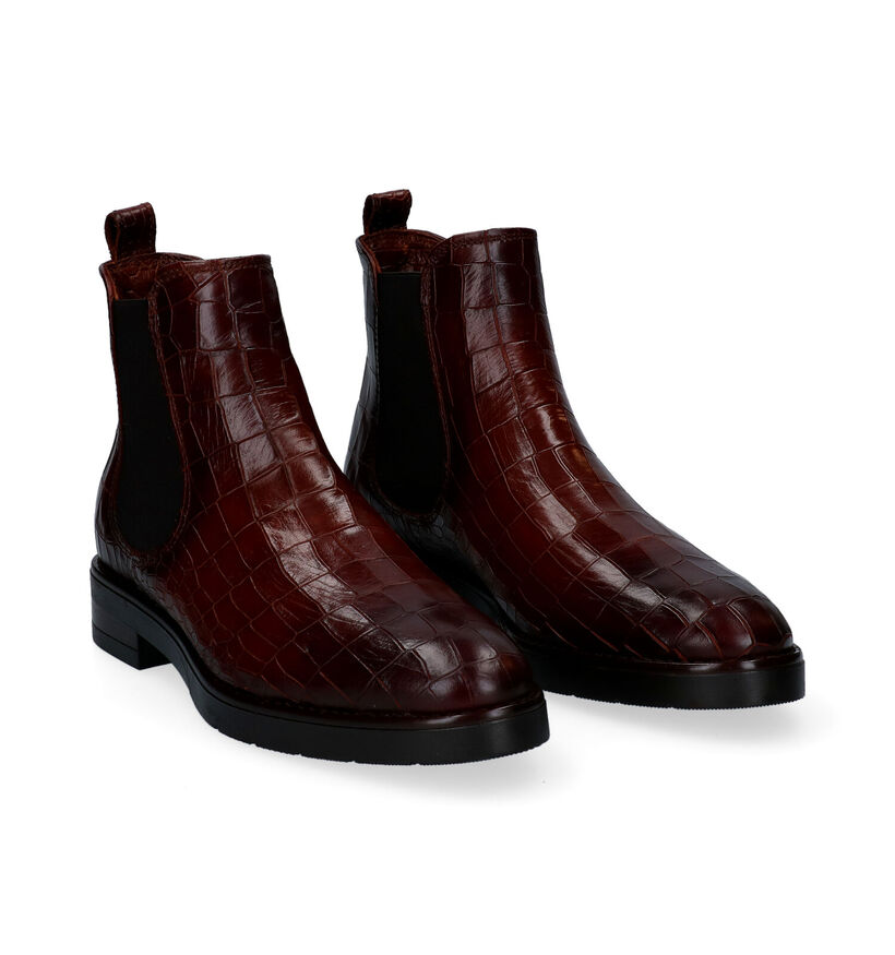 Hampton Bays Bottines plates en Cognac en cuir (295770)