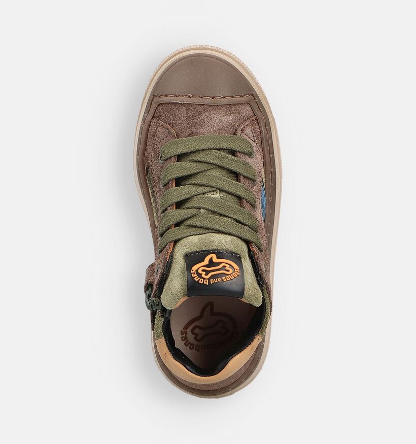 STONES and BONES Loxed Chaussures hautes en Marron/Vert pour garçons (362000) - pour semelles orthopédiques