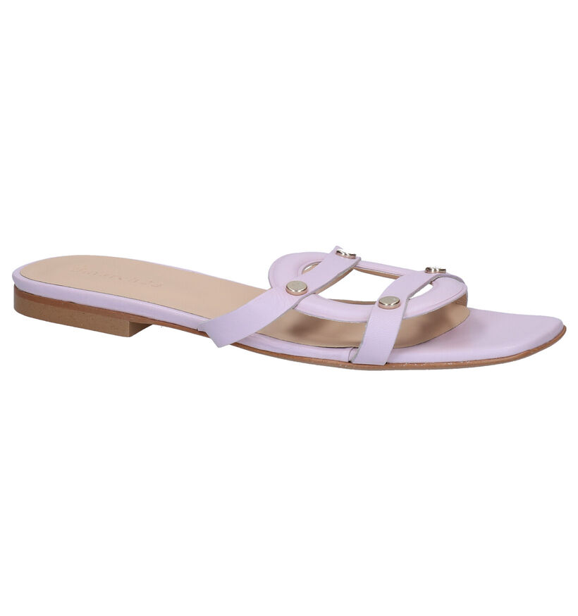 March23 Luiza Mules en Jaune en cuir (289048)