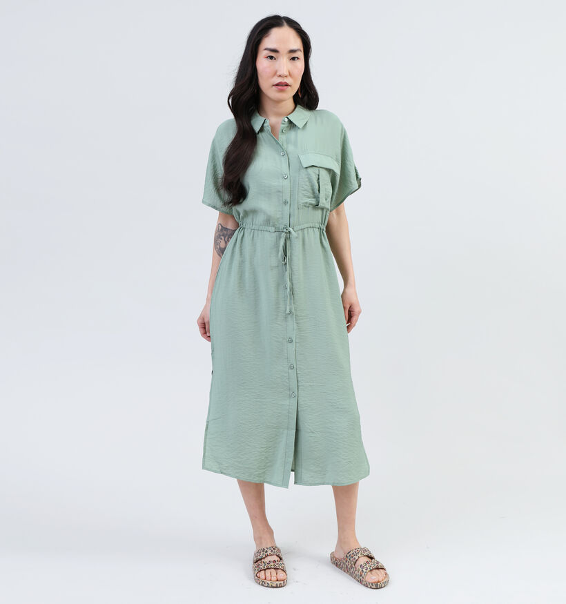 Vero Moda Iris Robe midi en vert khaki pour femmes (337271)