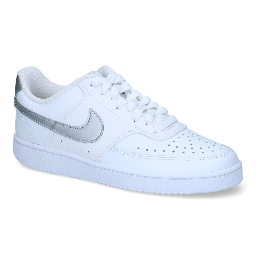 Nike Court Vision Witte Sneakers in kunstleer (316830)
