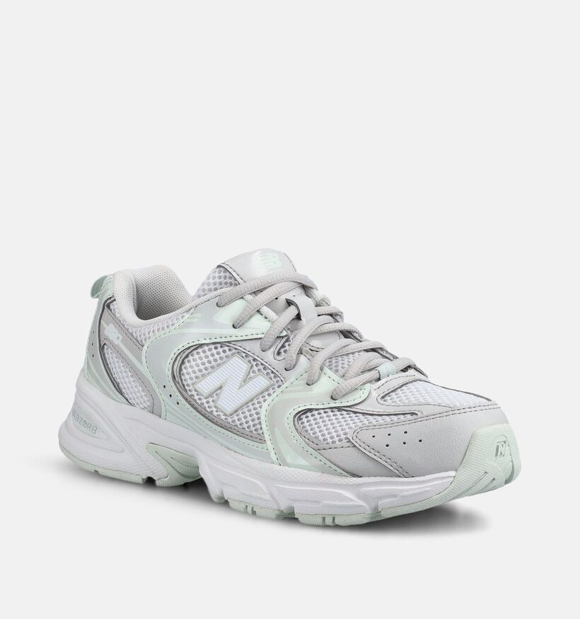 New Balance 530 Baskets basses en Blanc/Vert pour filles (375198) - pour semelles orthop&eacute;diques