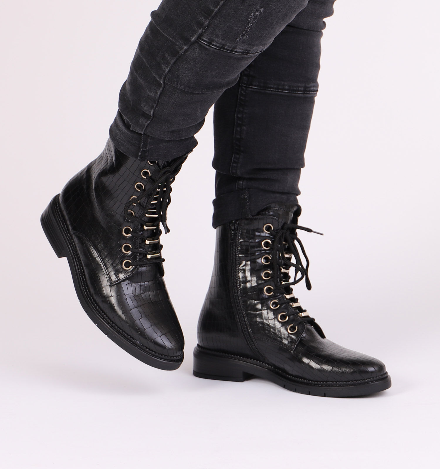 Gabor OptiFit Zwarte Boots Dames Enkellaarsjes Online op TORFS.BE