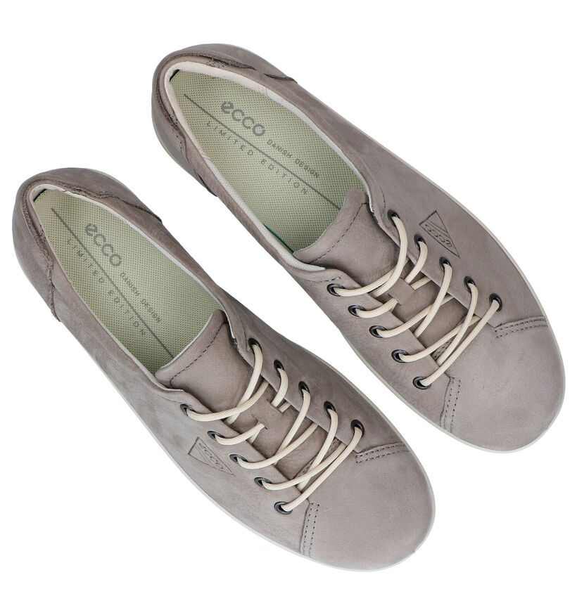 ECCO Soft 2.0 Blauwe Veterschoenen voor dames (336855) - geschikt voor steunzolen