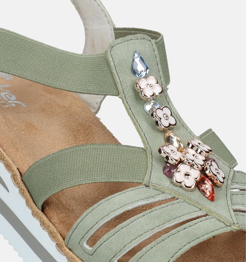 Rieker Groene Sandalen met sleehak voor dames (339055)