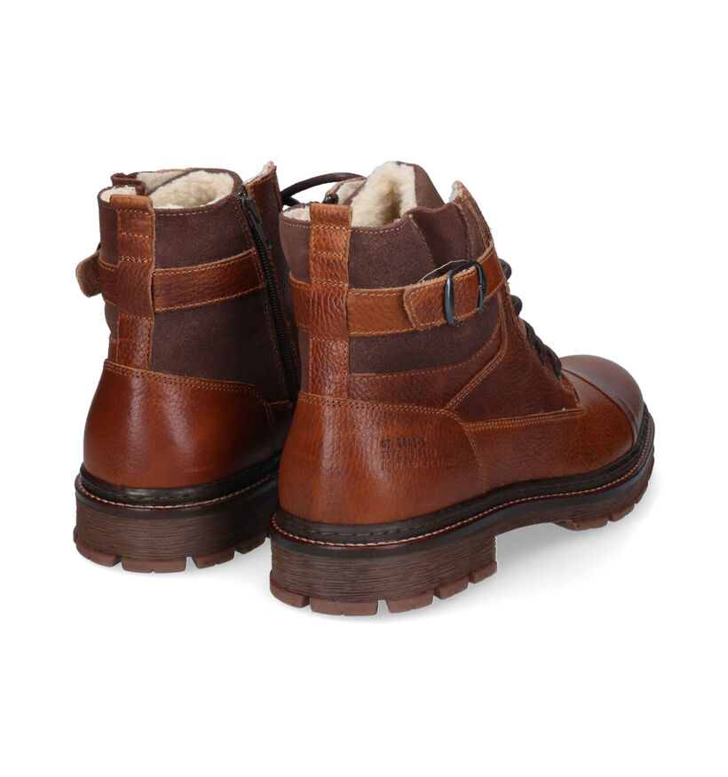 Bullboxer Boots à lacets en Cognac pour hommes (318458) - pour semelles orthopédiques