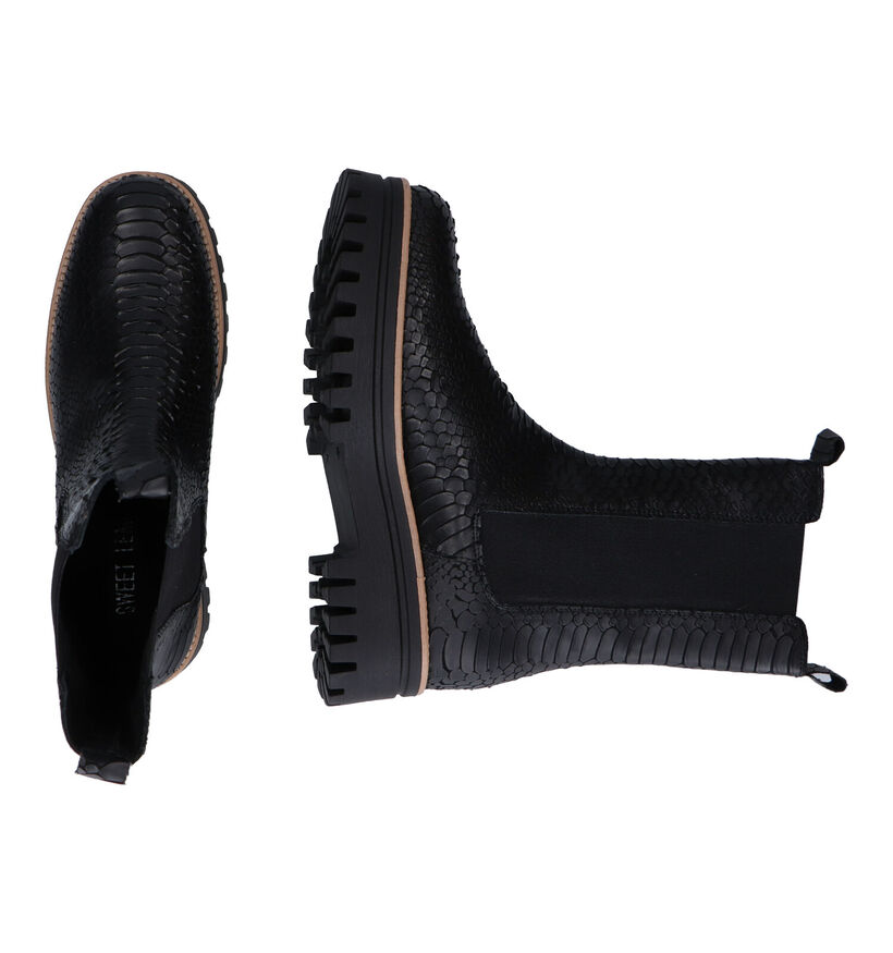 Sweet Lemon Bottines Chelsea en Noir en cuir (300309)