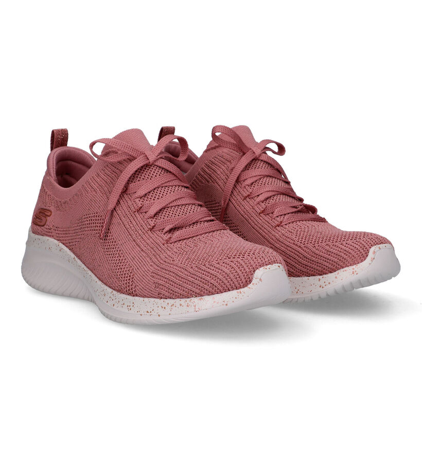 Skechers Ultra Flex Baskets en Rose pour femmes (321372)