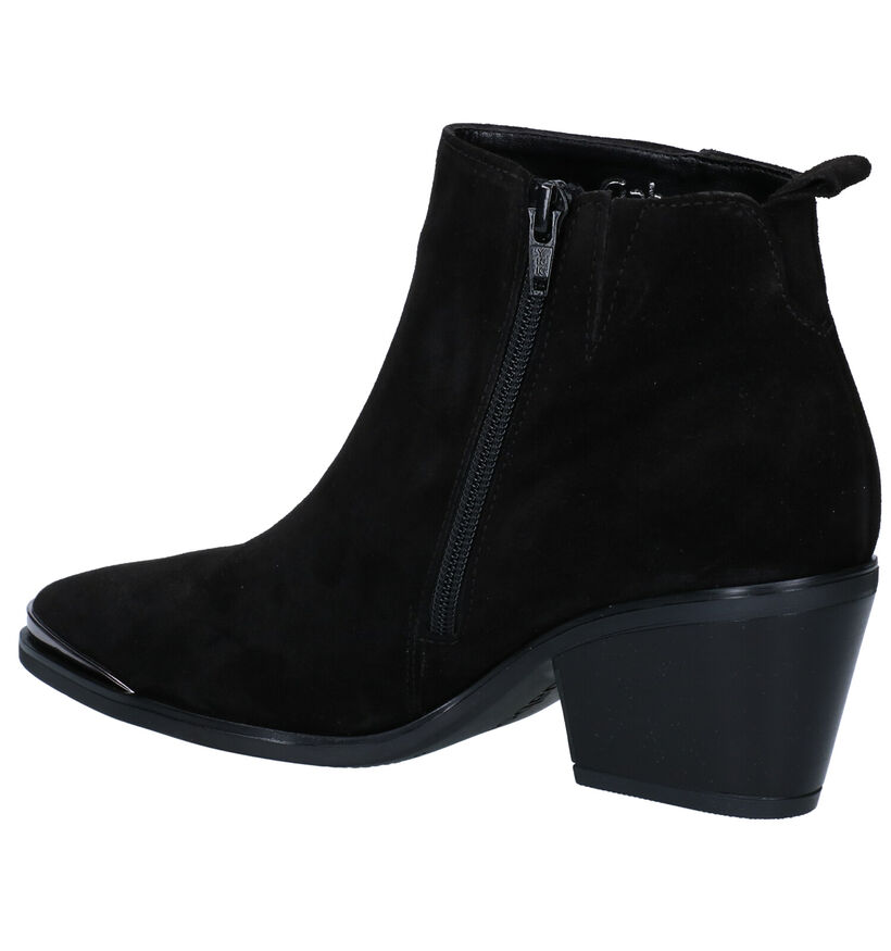 Gabor Santiags en Noir en nubuck (283526)