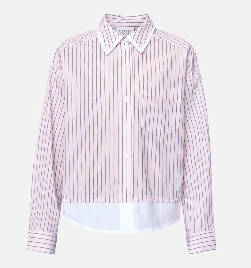 Sisters Point Edna Chemise en Rose/Blanc pour femmes (381184)