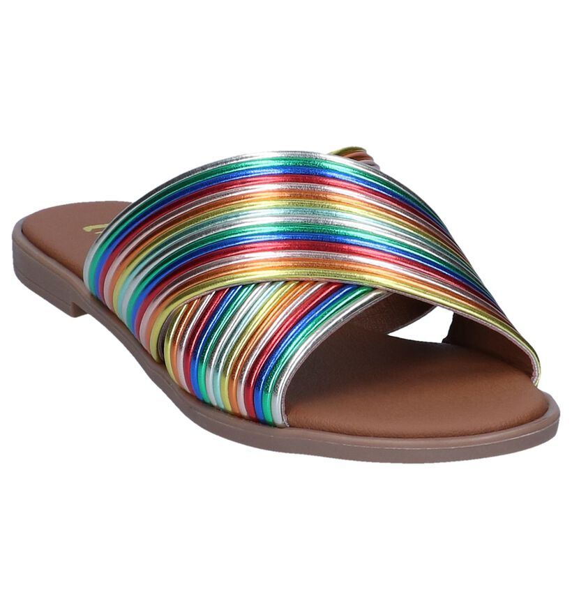 Via Limone Nu-pieds plates en Multicolore en simili cuir (249317)