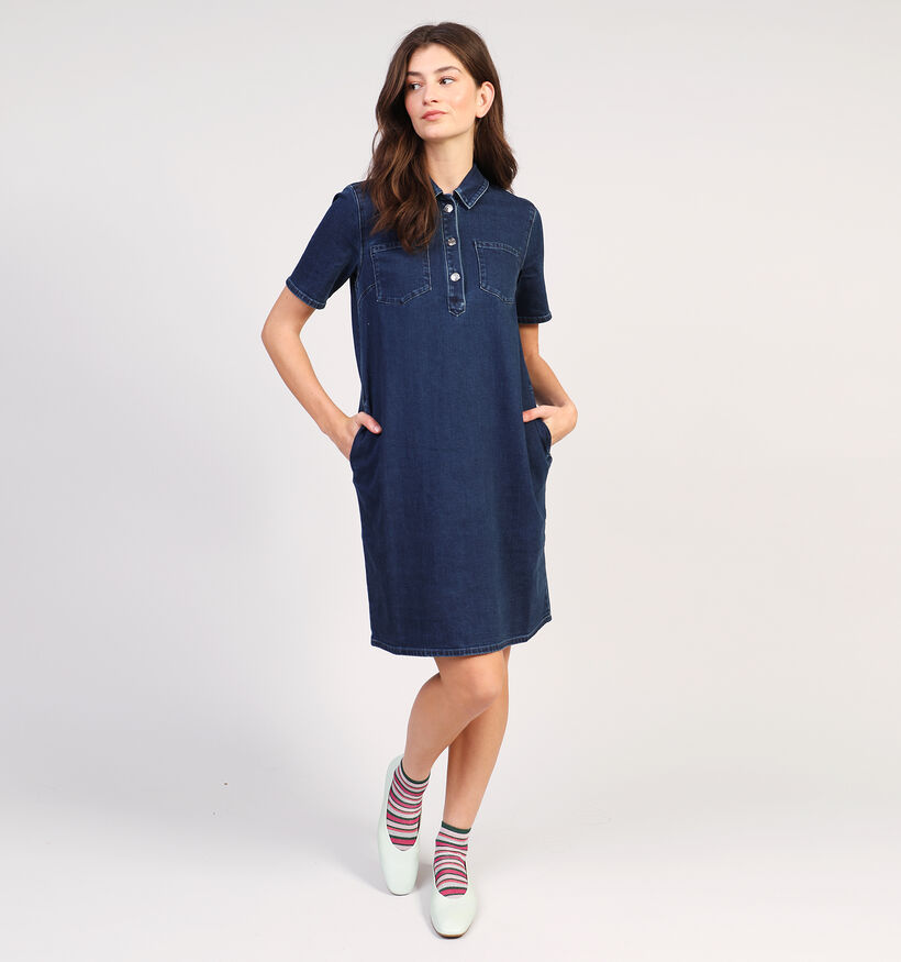 comma Blauwe Korte jeansjurk voor dames (354763)