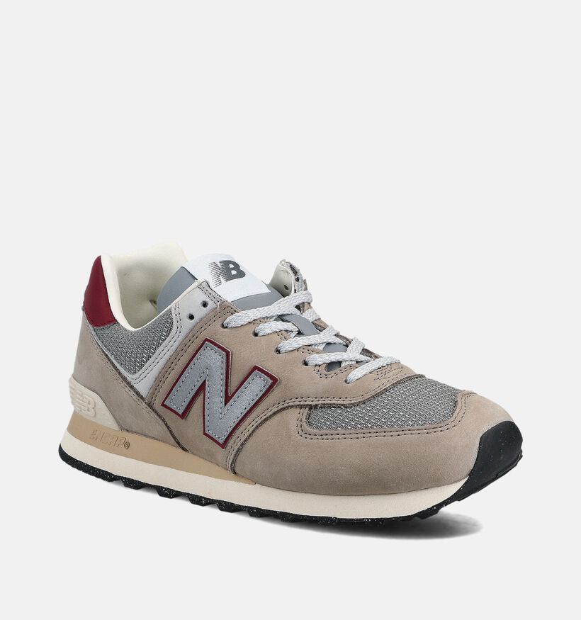 New Balance 574 Baskets en Beige/Gris pour hommes (359066) - pour semelles orthopédiques