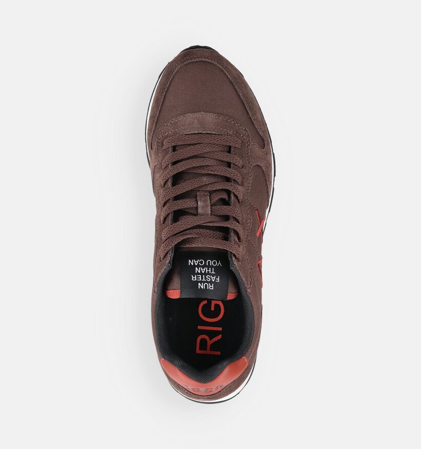 Sun68 Tom Solid Chaussures plates en Brun fonc&eacute; pour hommes (379396) - pour semelles orthop&eacute;diques