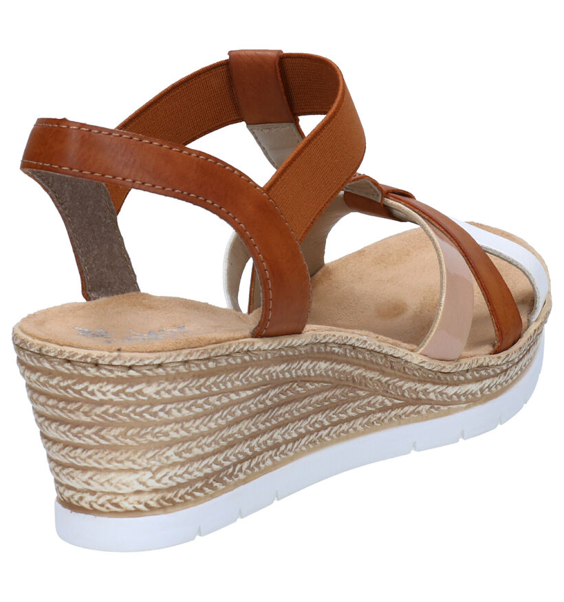 Rieker Cognac Sandalen met sleehak voor dames (339120)