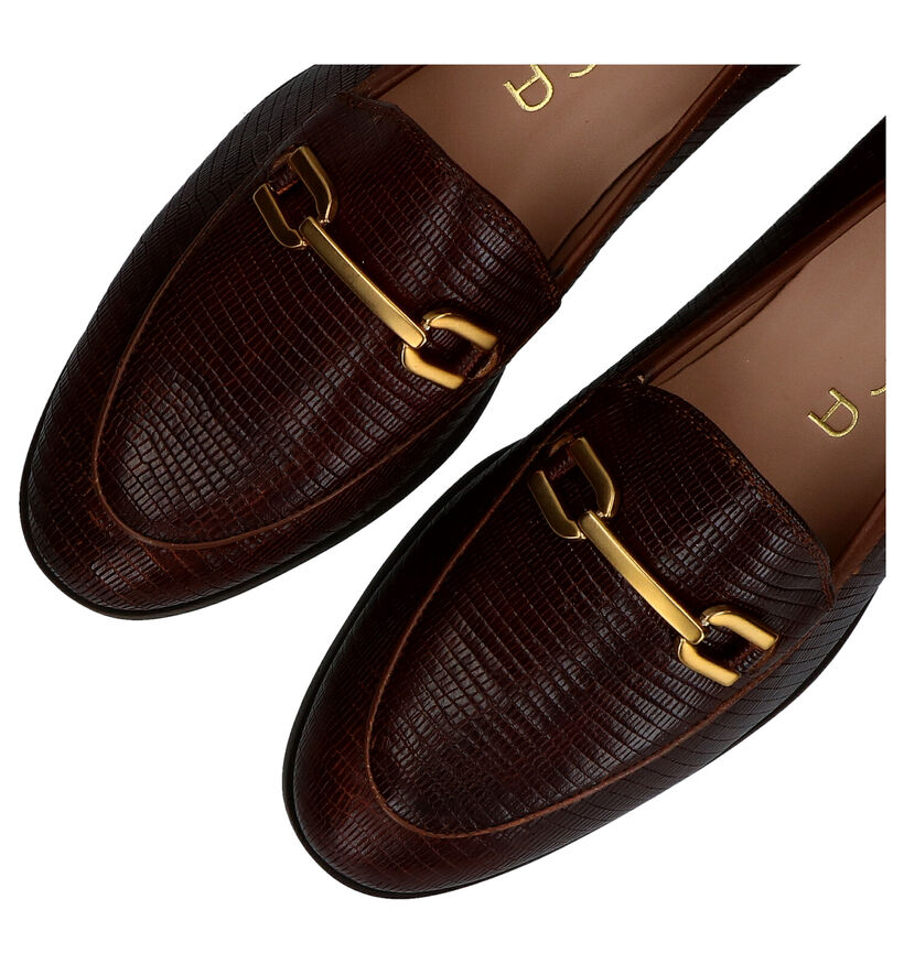 Unisa Daimiel Bruine Loafers in leer (283297)